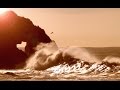 Relaxing ocean waves crashing on rocks  1 hour peaceful music calming