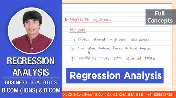 Regression Analysis Statistics Part 2 | Correlation and Regression | Vijay Adarsh | StayLearning