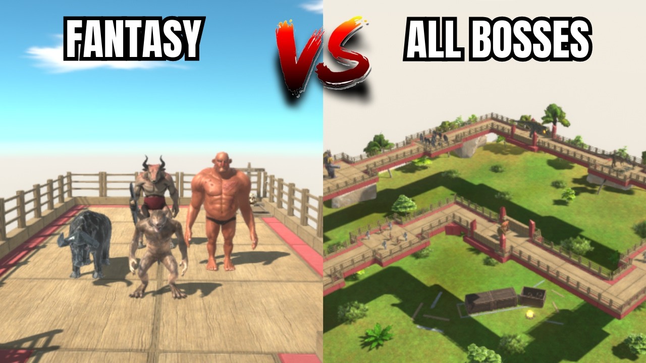 FANTASY vs ALL BOSSES: Extreme Obstacle Course Race! - Animal Revolt Battle Simulator