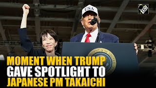 MOMENT: Trump invites Japan’s PM Takaichi on stage, wraps arm around her at U.S. Naval Ceremony