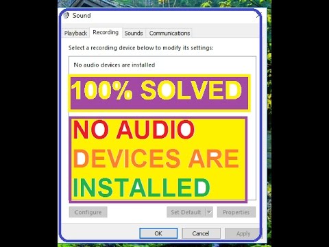 How To Fix No Audio Devices Are InstalledFOR WINDOWS 10 100% SOLVED