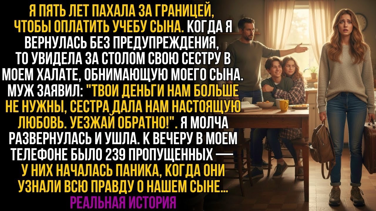 Муж выгнал меня ради сестры, пока я пахала за границей. Но он не знал правду о сыне…