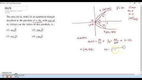 JEE MAIN 02 SEPTEMBER 2020 SIFT II MATHEMATICS VIDEO SOLUTION AREA PARABOLA