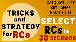 Strategy & Tricks for RC | Select RC's in 30 seconds | CAT | XAT | IIFT | CET | SNAP | NMAT |TISS