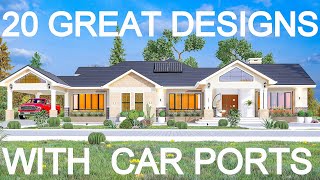 Beautifully Designed Houses with car ports | House Design with Floor Plan