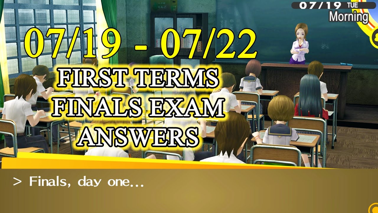 P4G 07/19 FIRST TERM FINALS EXAM CORRECT ANSWERS SECOND EXAM IN