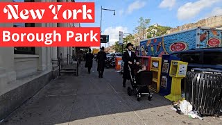 Jewish Area New York Walking Tour, BOROUGH PARK, Brooklyn 4K UHD.