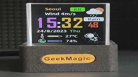 GeekMagic GIFTV Crystal Cube Photo Display Holographic Desktop Smart Weather Station Digit