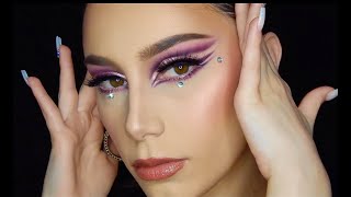 BOLD PURPLE cut crease + Soft Matte skin tutorial screenshot 1