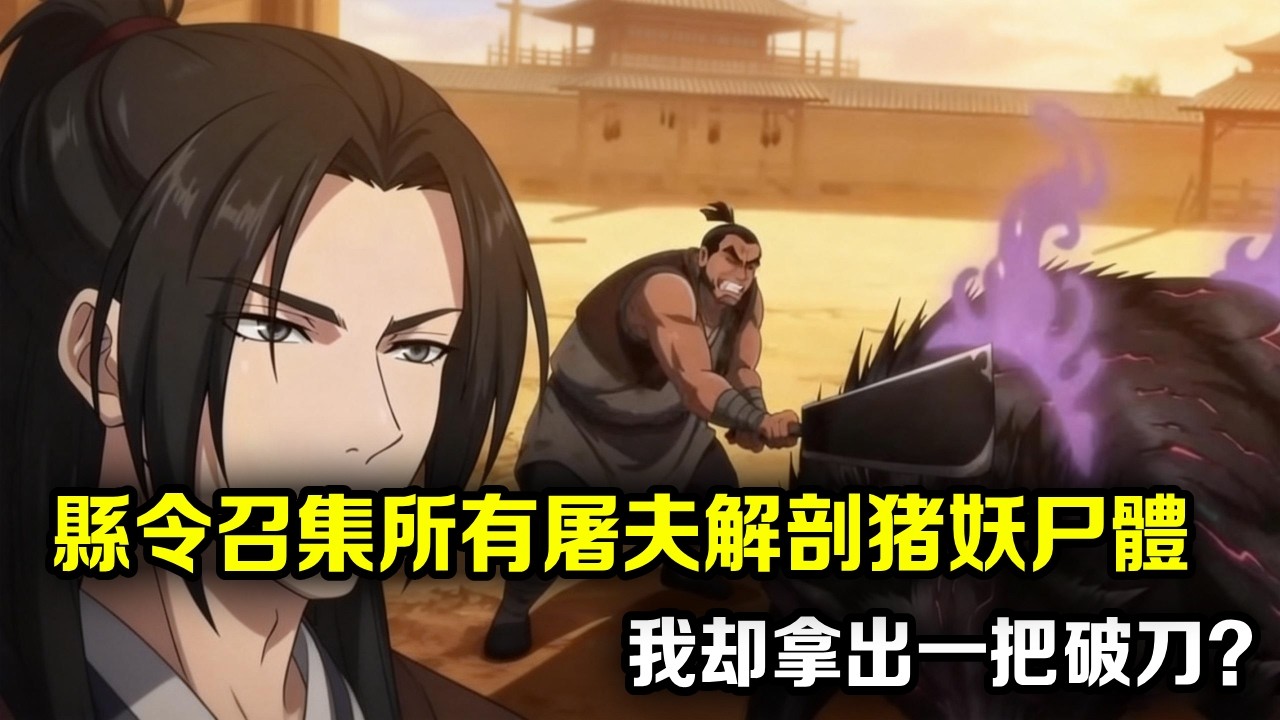 县令召集所有屠夫解剖猪妖尸体，我却拿出一把破刀？殊不知我能靠刷熟练度获得特殊技能！