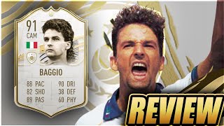 FIFA 21 MID ICON ROBERTO BAGGIO (91) PLAYER REVIEW! FIFA 21 ULTIMATE TEAM!