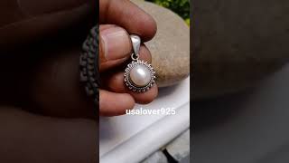 Handmade Pear Gemstone Vintage Silver Pendant Necklace Jewelry By Usalover925