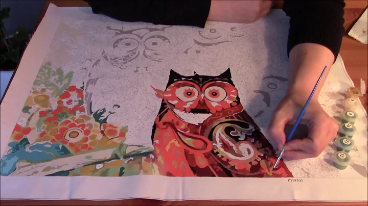 Timelapse Paint by Numbers Autumn Owls (meditation video)