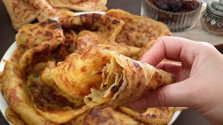 Crispy Moroccan Msemen with a Tasty Filling – Perfect for Breakfast or Snack!