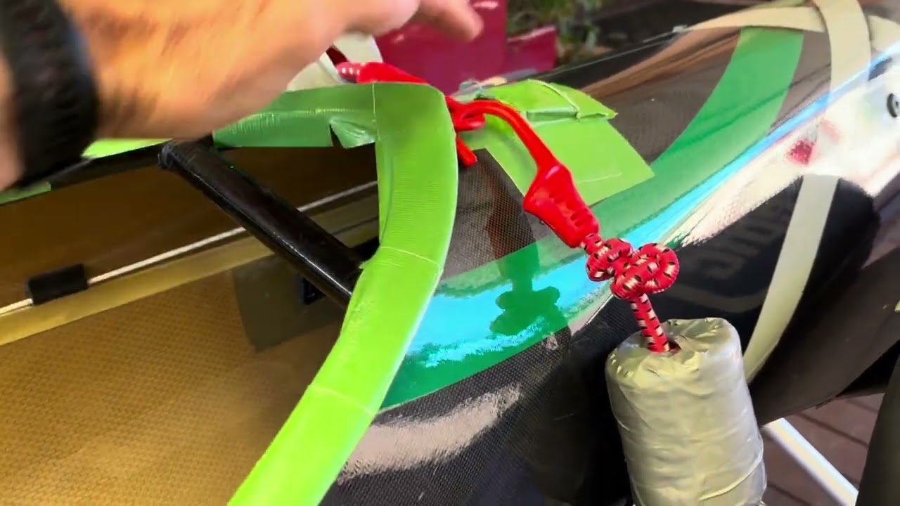 Making a resistance band for paddling training 