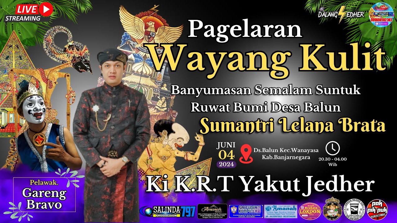 LIVE Wayang Kulit 🔴 KI K.R.T. YAKUT JEDHER -SUMANTRI LELANA BRATA BT-GARENG BRAVO