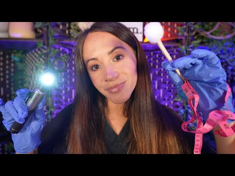 ASMR / Closely Inspecting Your Face (latex gloves, face touching, measuring)