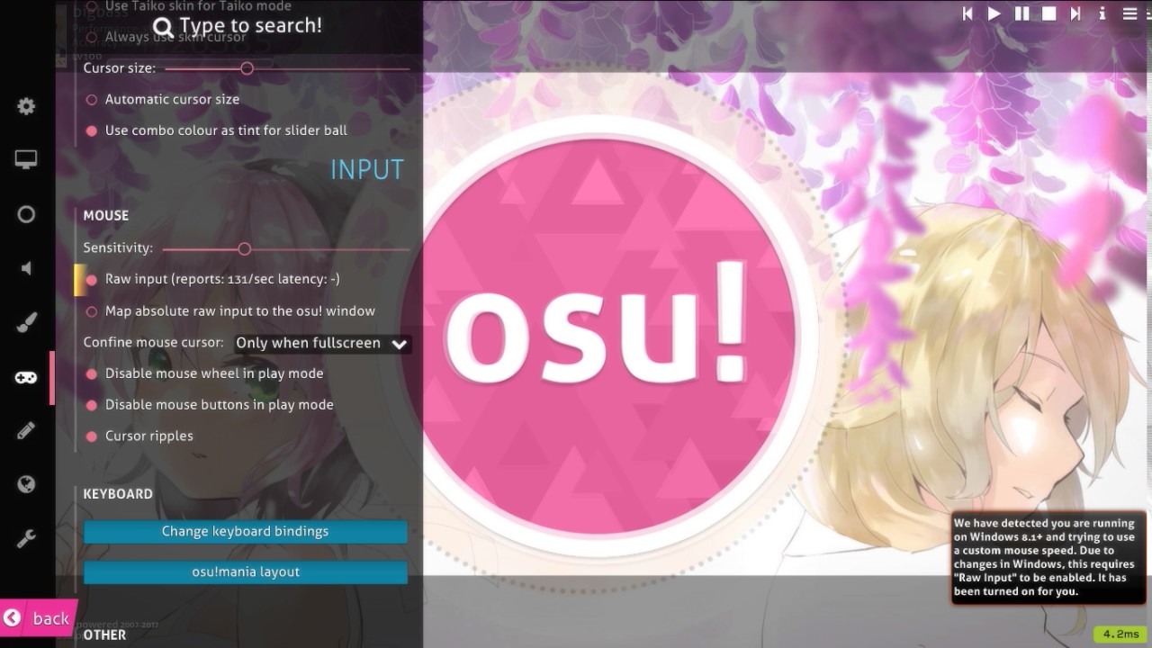 osu lazer tablet raw input