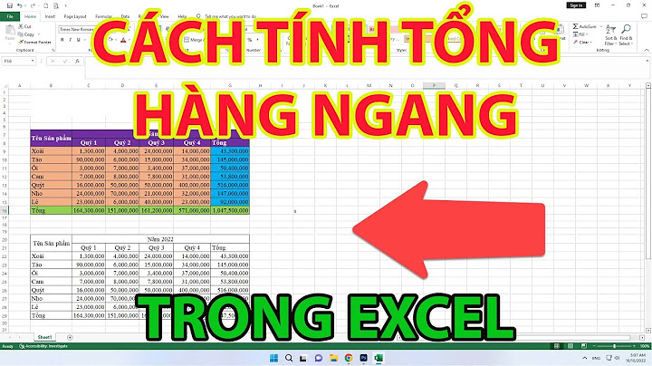 Cách tính toán với dữ liệu ngang trong excel năm 2024