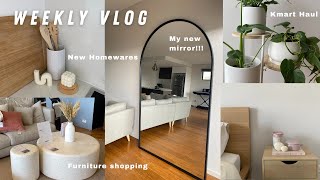 Weekly vlog: kmart haul, new mirror, packages and furniture shopping