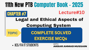 1st Year Computer Science Chapter 7 | Complete Solved MCQs with Easy Explanation | 1st Year Computer