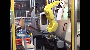 Fanuc LR Mate 200iC Robot Tends an Okuma CNC Lathe