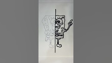 One drawing, but in 2 different styles! SpongeBob! (#shorts)