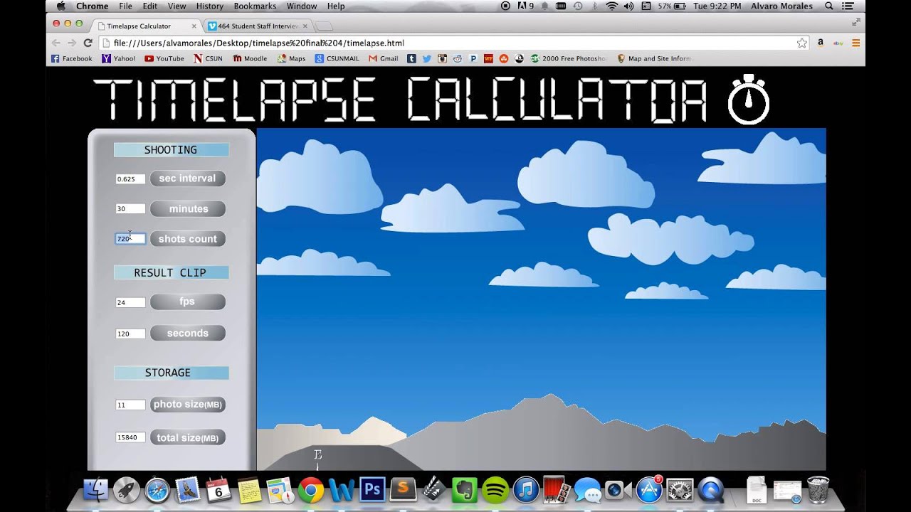 CTVA 468 timelapse calculator