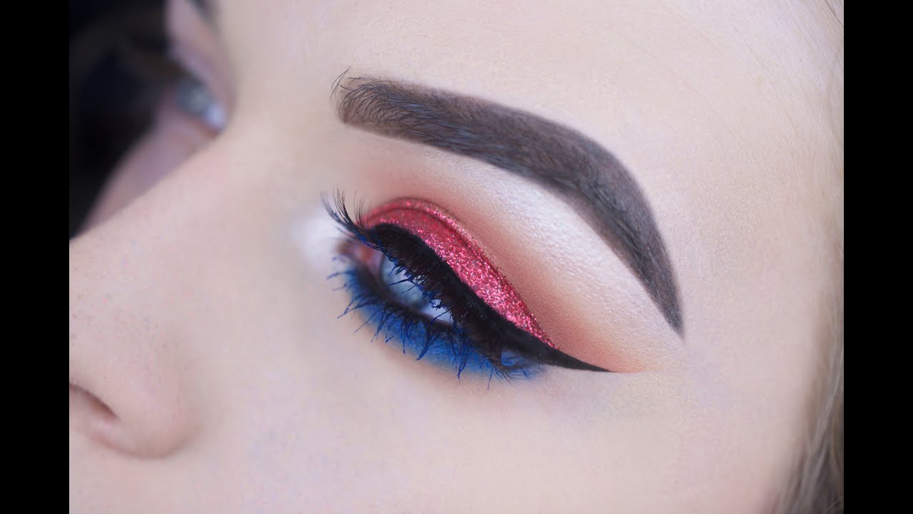 Fourth Of July Glitter Eye Makeup Tutorial YouTube