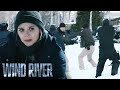 'Banner Diffuses a Standoff at the Drilling Camp' Scene | Wind River | Elizabeth Olsen