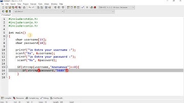 Program on to create a username and password authentication in C.[Source Code]