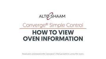 Converge Simple Control: How to View Oven Information