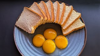 Just add Eggs with Bread! It’s so Delicious and Easy! One Pan Egg Toast Recipe.