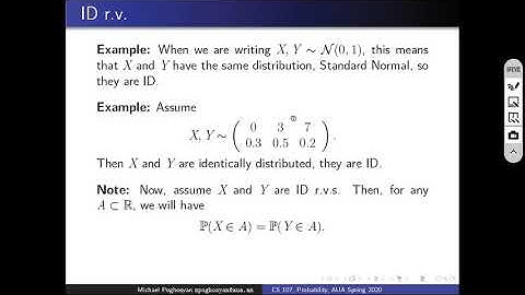 CS 107 Probability, AUA, Spring 2020, Lecture 29, ID rv and Joint CDF