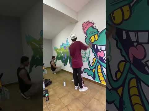 Graffiti Character🦖💥🤞🏾 #graffiti #vandal #graff #shorts #graffitiart #art #character