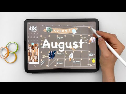 (ASMR) August Planner | Free Template | iPad Plan with Me | Goodnotes | Planner 2021| Idenati
