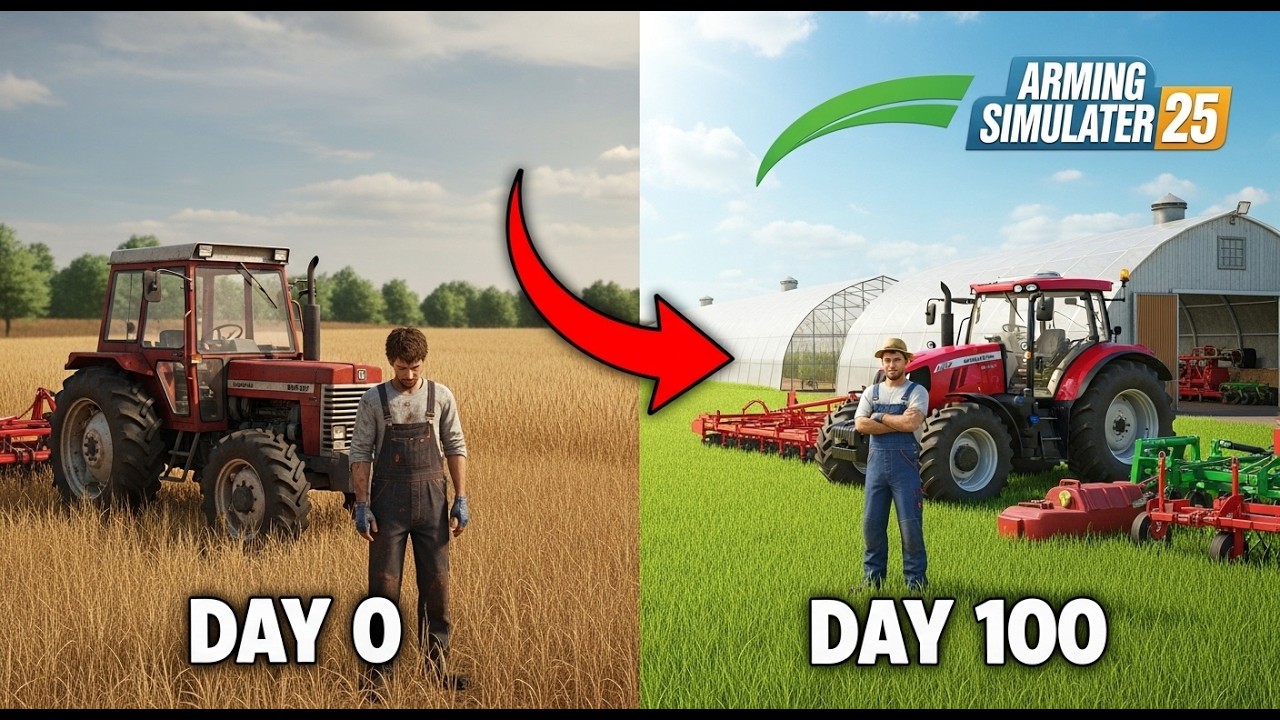 I Survived 100 DAYS on the FLAT MAP with $0 |Day 2 | Farming Simulator 25 | Hindi | #2