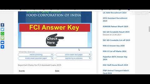FCI Answer Key 2019 Check Assistant Grade II & III, JE, Steno Paper Solutions