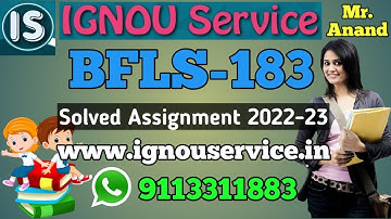 BFLS-183 Solved Assignment||2022-23