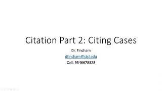 Citation Part 2, Case Citation