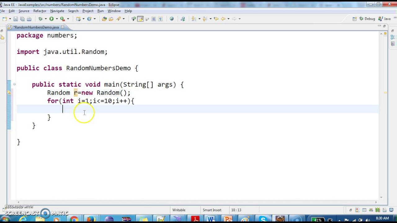 How to generate numbers java - YouTube