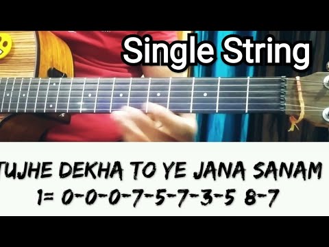 Single String - DDLJ - Dil Wale Dulhaniya le jayenge - Guitar Tabs - Hindi Guitar Tabs lesson #tabs