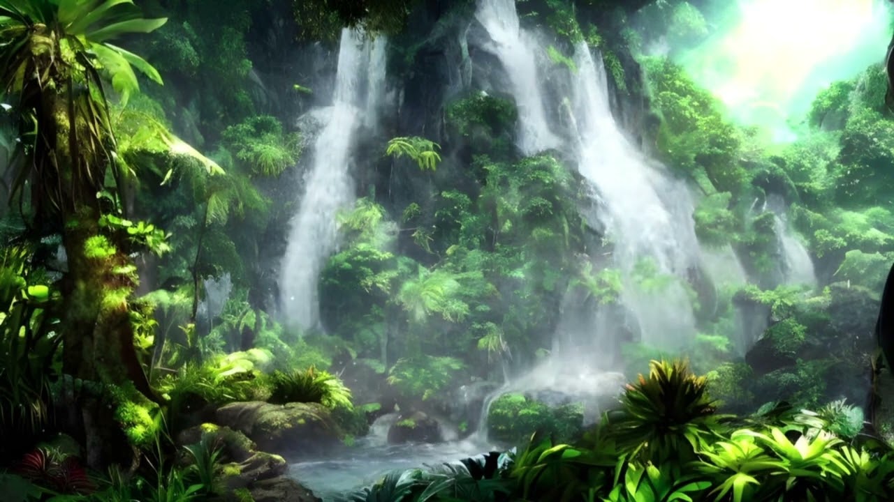 Waterfall Meditation Quiet Music- One Scene- Mrs. Arensberg