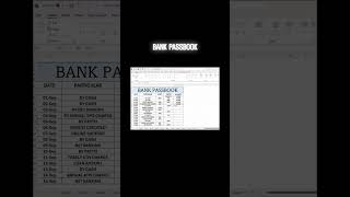 BANK PASSBOOK #trendig #TRENDIG #excel #reels #foryou #expolar #computereducation#short #video