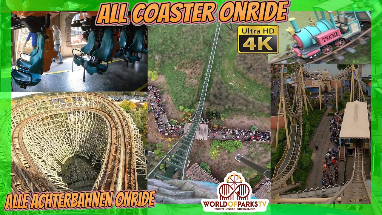 Walibi Belgium alle achtbanen onride - Walibi Belgium All Coaster Onride (4K POV) Alle Achterbahnen