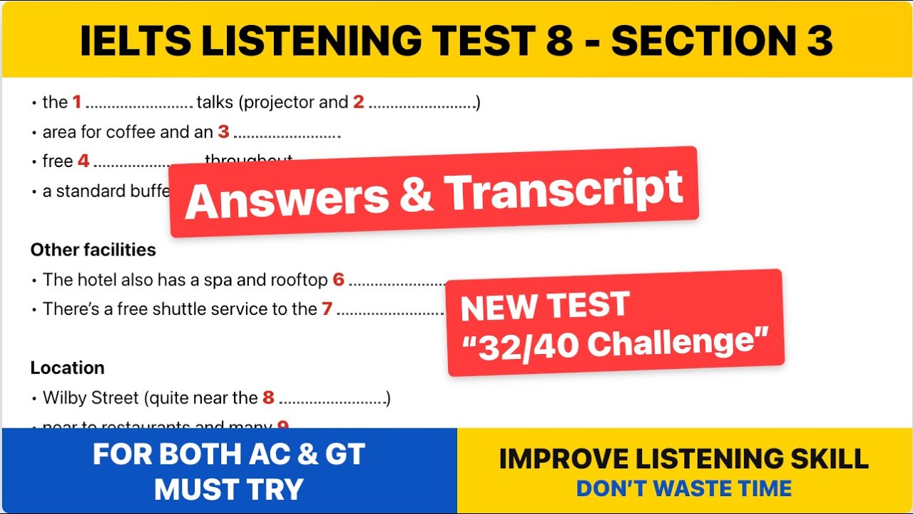 IELTS 2025, тест по аудированию, раздел 8, часть 3 | Ответы + Полная расшифровка