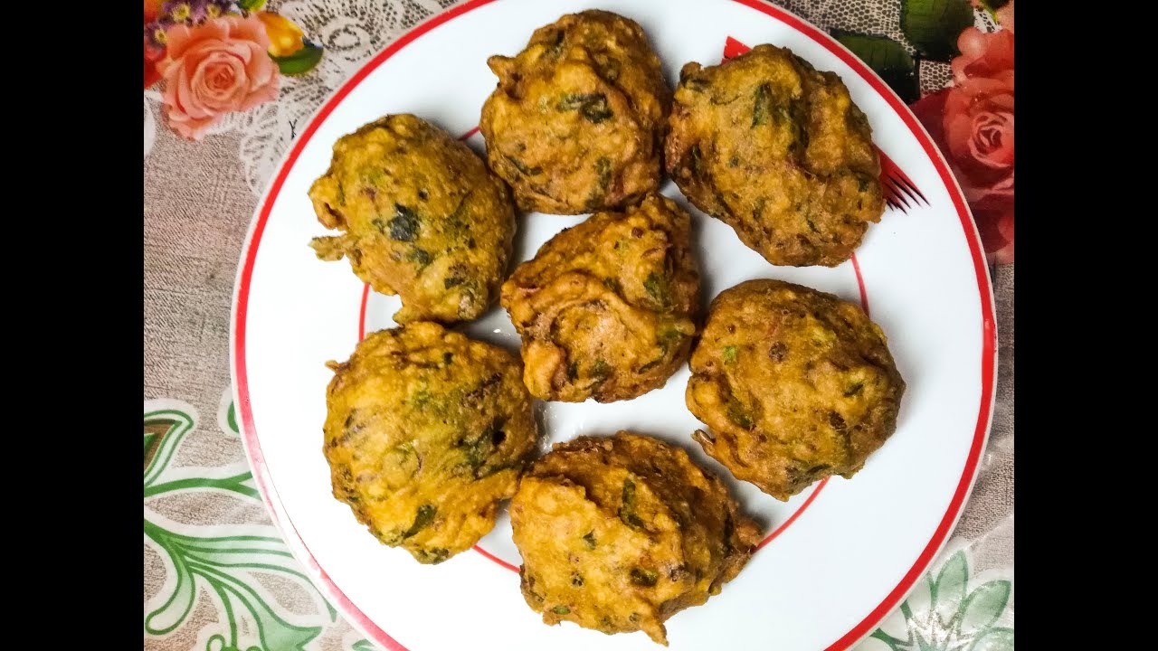 Shaker Ranna লাল শাক এবং পালং শাকের পাকোড়া ভাজা | Lal Shak & Palon Shaker Pakora ...