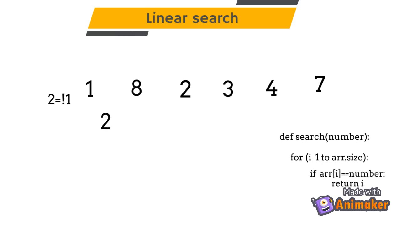 Linear search and Binary search(animation) - YouTube