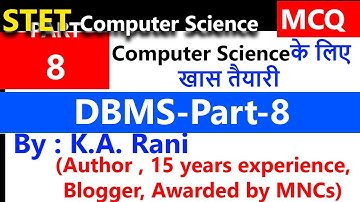 DBMS Part-8 500 MCQ |ERM and ERD |STET Computer Science MCQ Questions