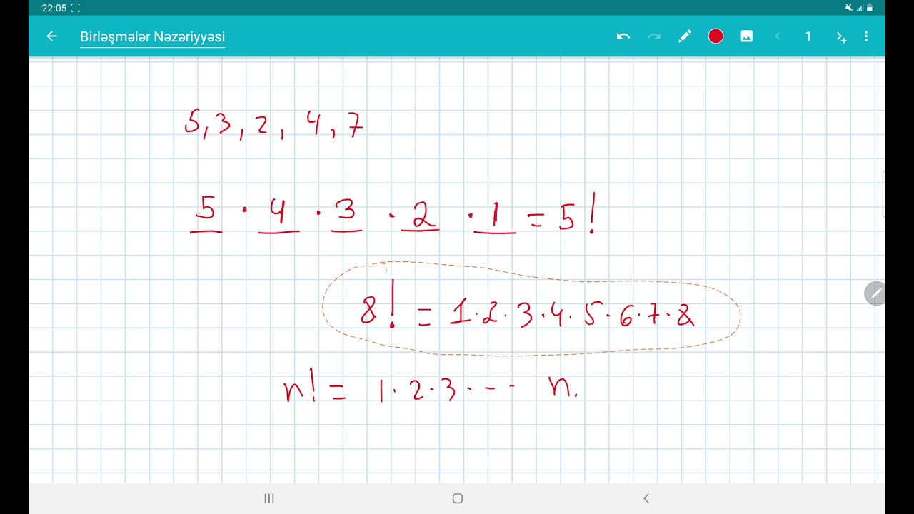 Birləşmələr nəzəriyyəsi, (1-ci hissə) dekart hasil faktorial, permutasiya